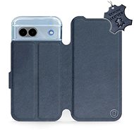 Leather Mobiwear flip book for Google Pixel 8a 5G - Blue - L_NBS - Phone Case