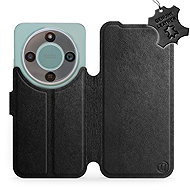 Mobiwear Leather Flip Case for Honor Magic6 Lite - Black - Phone Case