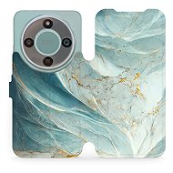 Mobiwear Flip Case for Honor Magic6 Lite - VP34S Greenish Marble - Phone Case