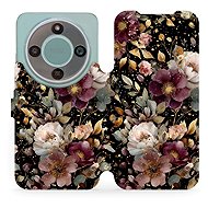 Mobiwear Flip Case for Honor Magic8 Lite - V169S Golden Flowers - Phone Case