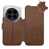 Mobiwear Leather Flip Case for Honor Magic8 Pro - Brown - Phone Case