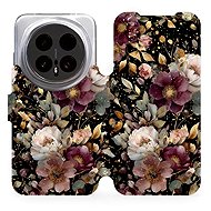 Mobiwear Flip Case for Honor Magic8 Pro - V169S Golden Flowers - Phone Case