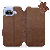 Mobiwear Leather Flip Case for Google Pixel 10a - Brown - Phone Case