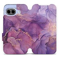 Mobiwear Flip Case for Google Pixel 10a - VP20S Purple Marble - Phone Case