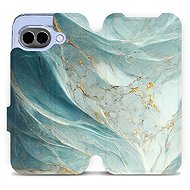 Mobiwear Flip Case for Google Pixel 10a - VP34S Greenish Marble - Phone Case