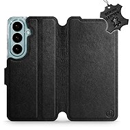 Mobiwear Leather Flip Case for Samsung Galaxy S26 - Black - Phone Case