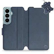 Mobiwear Leather Flip Case for Samsung Galaxy S26 - Blue - Phone Case