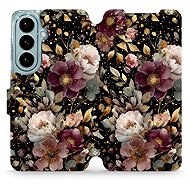 Mobiwear Flip Case for Samsung Galaxy S26 - V169S Golden Flowers - Phone Case