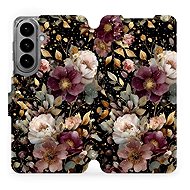 Mobiwear Flip Case for Samsung Galaxy S26 Plus - V169S Golden Flowers - Phone Case