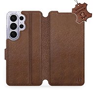 Mobiwear Leather Flip Case for Samsung Galaxy S26 Ultra - Brown - Phone Case