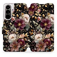 Mobiwear Flip Case for Samsung Galaxy A37 5G - V169S Golden Flowers - Phone Case