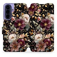 Mobiwear Flip Case for Samsung Galaxy A57 5G - V169S Golden Flowers - Phone Case