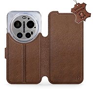 Mobiwear Leather Flip Case for Xiaomi 17 Ultra - Brown - Phone Case