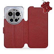 Mobiwear Leather Flip Case for Xiaomi 17 Ultra - Red - Phone Case