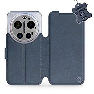 Mobiwear Leather Flip Case for Xiaomi 17 Ultra - Blue - Phone Case