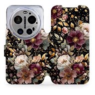 Mobiwear Flip Case for Xiaomi 17 Ultra - V169S Golden Flowers - Phone Case
