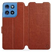 Mobiwear Flip Case for Motorola Moto G57 Power - Brown - Phone Case
