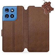 Mobiwear Leather Flip Case for Motorola Moto G57 Power - Brown - Phone Case