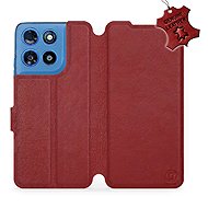 Mobiwear Leather Flip Case for Motorola Moto G57 Power - Red - Phone Case