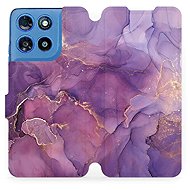 Mobiwear Flip Case for Motorola Moto G57 Power - VP20S Purple Marble - Phone Case