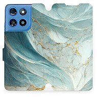 Mobiwear Flip Case for Motorola Moto G57 Power - VP34S Greenish Marble - Phone Case