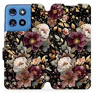 Mobiwear Flip Case for Motorola Moto G57 Power - V169S Golden Flowers - Phone Case