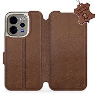 Mobiwear Leather Flip Case for Vivo V70 - Brown - Phone Case