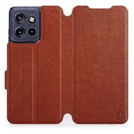 Mobiwear Flip Case for Motorola Edge 60 Neo - Brown - Phone Case