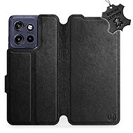 Mobiwear Leather Flip Case for Motorola Edge 60 Neo - Black - Phone Case