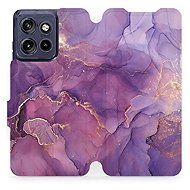 Mobiwear Flip Case for Motorola Edge 60 Neo - VP20S Purple Marble - Phone Case