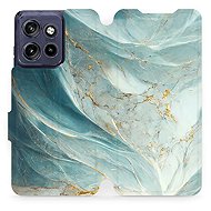 Mobiwear Flip Case for Motorola Edge 60 Neo - VP34S Greenish Marble - Phone Case