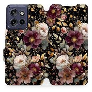 Mobiwear Flip Case for Motorola Edge 60 Neo - V169S Golden Flowers - Phone Case