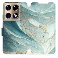 Mobiwear Flip Case for Motorola Signature 5G - VP34S Greenish Marble - Phone Case