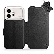 Mobiwear Leather Flip Case for Honor 600 - Black - Phone Case