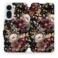 Mobiwear Flip Case for Xiaomi Redmi A7 Pro - V169S Golden Flowers - Phone Case