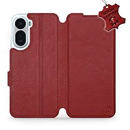 Mobiwear Leather Flip Case for Xiaomi Redmi A7 Pro - Red - Mobiltelefon tok