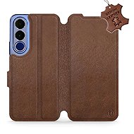 Mobiwear Leather Flip Case for Vivo V70 FE - Brown - Phone Case