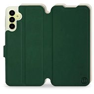 Mobiwear Soft Touch flip pro Samsung Galaxy A15 / A15 5G - Zelené & Béžové - Phone Case