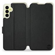 Mobiwear Soft Touch flip pro Samsung Galaxy A15 / A15 5G - Černé & Béžové - Phone Case