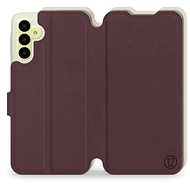 Mobiwear Soft Touch flip pro Samsung Galaxy A15 / A15 5G - Bordové & Béžové - Phone Case