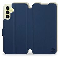 Mobiwear Soft Touch flip pro Samsung Galaxy A15 / A15 5G - Modré & Béžové - Phone Case