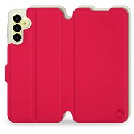 Mobiwear Soft Touch flip pro Samsung Galaxy A15 / A15 5G - Rudé & Béžové - Phone Case