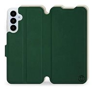 Mobiwear Soft Touch flip for Samsung Galaxy A25 5G - Green & Beige - Phone Case