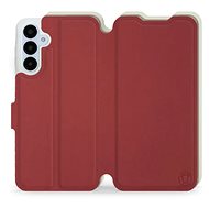 Mobiwear Soft Touch flip pro Samsung Galaxy A25 5G - Cihlové & Béžové - Phone Case