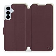 Mobiwear Soft Touch flip pro Samsung Galaxy A25 5G - Bordové & Béžové - Phone Case