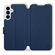 Mobiwear Soft Touch flip pro Samsung Galaxy A25 5G - Modré & Béžové - Phone Case
