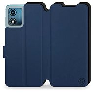 Mobiwear Soft Touch flip pro Motorola Moto E13 - modré & černé - Phone Case