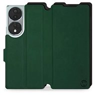 Mobiwear Soft Touch flip pro Honor 70 - zelené & černé - Phone Case