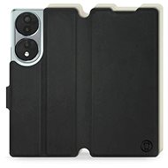 Mobiwear Soft Touch flip pro Honor 70 - černé & béžové - Phone Case