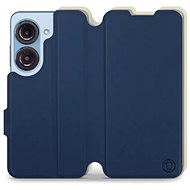 Mobiwear Soft Touch flip pro Asus Zenfone 10 - Modré & Béžové - Phone Case